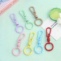 Porte-clés à ressort en alliage de zinc, mousqueton à anneau rond, crochet, connecteur de porte-clés élastique, anti-perte