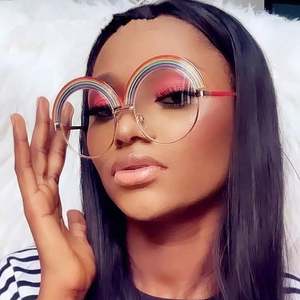 Gafas de Sol Redondas con Marco Grande Vintage, Personalizadas con Logotipo, a la Moda 2021, para Mujer, Protección UV400, Arcoíris, Gran Venta - Product Image 1