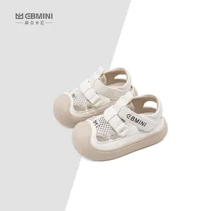 Ebmini 2024 sommer neu spitze bindende weiche sohle strand-schuhe baby jungen kleinkind sandalen