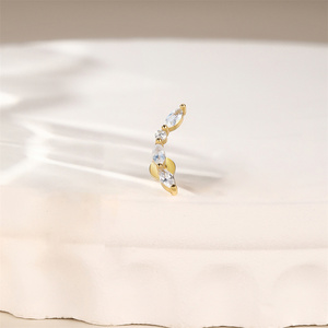 Fashion Piercing Jewelry 18k <b>Gold</b> Sky Blue Zircon New Collections Tassel Piercing <b>Earring</b> - Product Image 6