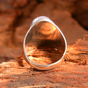 แหวนพลอยอเมทิสต์เงินสเตอร์ลิงใส่ได้ทั้งชายและหญิงทำมือตัดรูปไข่งานหมั้นวันครบรอบแต่งงานปาร์ตี้สะโพก - Product Image 4