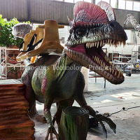 Kapalı Oyun Alanları İçin Dilophosaurus Animatronik Modeli, Satılık İnteraktif Robot Dinozor Binme Oyuncağı