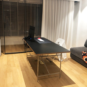 Mesas de escritorio ejecutivas modernas de diseño simple, escritorios de oficina de madera de acero inoxidable - Product Image 3