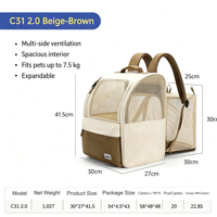 Sac à dos de transport pour animaux de compagnie Wakytu UK, respirant, en polyester, à double épaule, pour chiens et chats, pliable, portable, grande capacité, pour l'extérieur