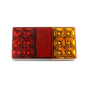 E-Mark 长方形 12v 琥珀色红色 12 led 拖车组合尾灯