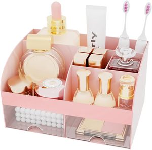 Organizador de Escritorio Transparente de Plástico de un Solo Nivel, Gabinete de Almacenamiento para Estudiantes, Organizador de Artículos Diversos para Oficina, Cajón Pequeño para Montar en la Pared - Product Image 2