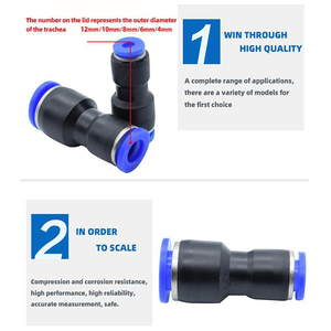 PG loạt khí nén <span class=keywords><strong>Push</strong></span>-<span class=keywords><strong>in</strong></span> phụ kiện trực tiếp một cảm ứng ống nhanh chóng ống nhựa nối PG6-4/8-6/10-8/12-10/8-4/10-6/12-8 - Product Image 4