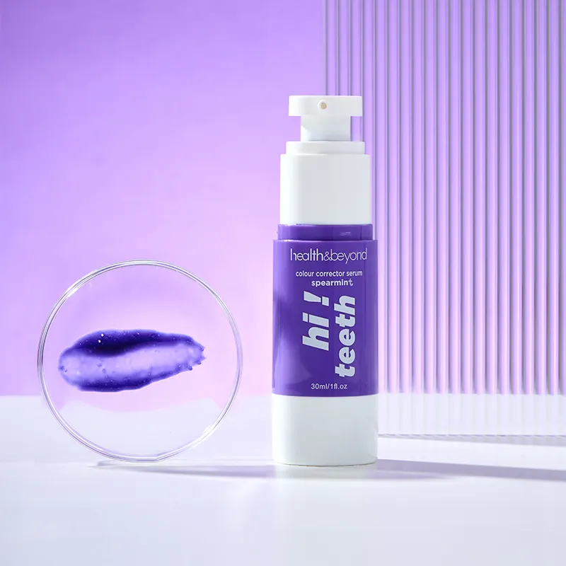 OEM Supplier 30ml Travel Size Teeth Whitening Purple Colour Corrector Serum Toothpaste