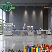 Machine de remplissage, bouchage et étiquetage linéaire à 2, 4, 6, 8 ou 10 têtes, adaptée aux startups, pour bouteilles ovales et rondes en verre de 0 à 5 litres (ketchup, crème)
