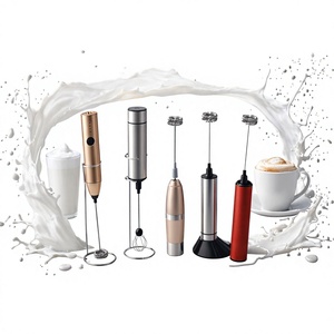 Espumador de leche portátil de acero inoxidable, espumador eléctrico para café, Latte Art, diseño moderno, varios colores disponibles - Product Image 1