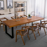 Chaises de salle à manger en bois massif et cuir, style nordique moderne et confortable, pour restaurant, hôtel, café, école et chambre.