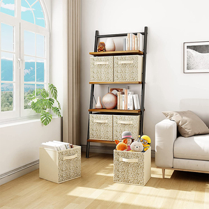 Wholesale <strong>6</strong> Pack Modern 11 Inch Collapsible Fabric Closet <strong>Cubes</strong> Boxes Bins Foldable Canvas &amp; PC Organization 10kg Load <strong>Storage</strong> - Product Image 5