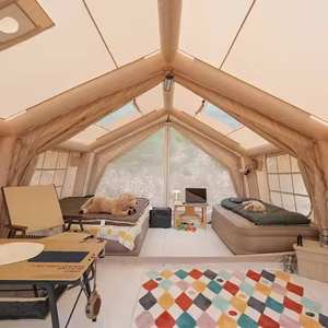 Tente gonflable de camping portable en coton Oxford avec caractéristiques imperméables, design double couche quatre saisons - Product Image 3