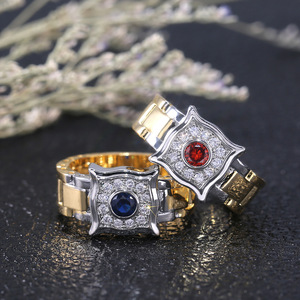 Anello da uomo bicolore con accenti rotondi, stile western audace, accessorio alla moda per feste, idea regalo - Product Image 2