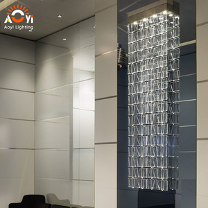 <span class=keywords><strong>Lustre</strong></span> en colonne de cristal transparent - Luminaire moderne de luxe pour spa contemporain et hôtel de charme - Product Image 6