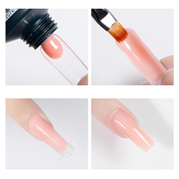 Gel de construction pour ongles en acrylique en gros, marque privée, sans chaleur et sans HEMA, gel UV dur rose pour extension, gel acrylique cristal