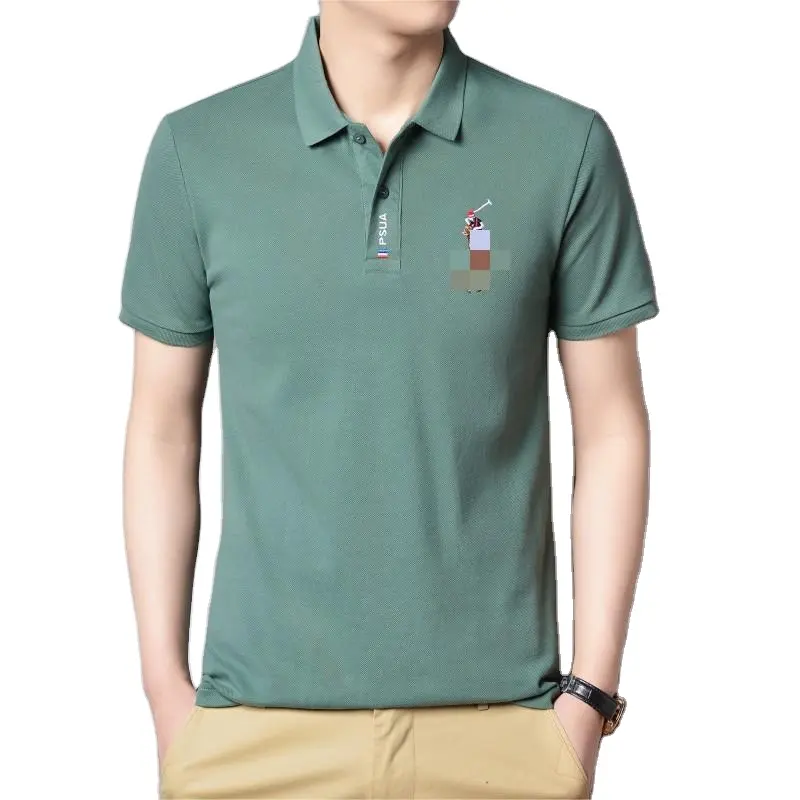 Camisetas de Polo de Golf en blanco para hombres de negocios, camiseta de manga corta de verano 2023 para hombres, camiseta POLO bordada de yardas grandes