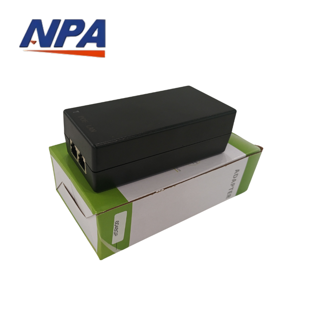 ANPA Gigabit POE Injector 10/100/1000Mbps Ethernet Adapter 48V 60W DC Output Plug-in Connection RJ45 ABS Plug and Play