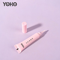 Tube souple cosmétique vide OEM 15 ml en plastique avec bouchon à vis et brosse en silicone souple plate, impression sérigraphique