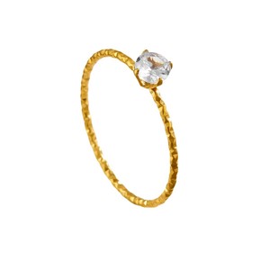 แหวนสแตนเลสสตีลชุบทอง 18K PVD ลายขัดเงา ประดับเพชรคิวบิกเซอร์โคเนียสังเคราะห์ |   มินิมอลลิสต์ สลิม สแต็คเอเบิล สำหรับผู้หญิง - Product Image 5