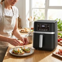 Four à friture sans huile numérique 4-en-1, petit, portable, cuisson rapide, économe en énergie, compact, commande tactile, choix sain, maison moderne