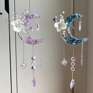 Commercio all'ingrosso personalizzabile Moonflower Sun Catcher in cristallo argento Suncatcher per la guarigione fatti a mano artigianato di cristallo - Product Image 5