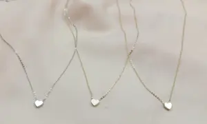 Kalung Emas Asli 14K, Perhiasan 1000S, Emas Solid, Bentuk Hati, Hadiah untuk Pacar