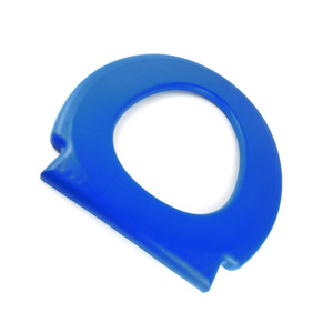 Asiento de Inodoro en Forma de D, Azul, de Plástico, con Respaldo, para Uso en Baños de Personas Mayores - Product Image 2
