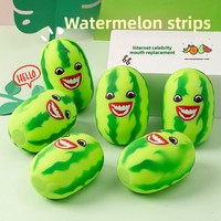 Jouet anti-stress en plastique souple imprimé style Monstre Pastèque, célèbre sur Internet, poupée fruit créative à presser pour la décoration