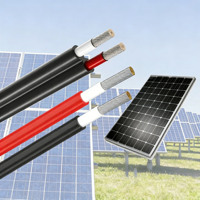Câble solaire en cuivre rouge noir avec conducteur en cuivre PVC 6 mm 20/30/50 mètres/rouleau Câble PV pour système d'énergie photovoltaïque sans connecteur
