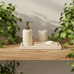 <span class=keywords><strong>Set</strong></span> da <span class=keywords><strong>Bagno</strong></span> di Lusso in Resina Gialla, 5 Pezzi, Dispenser Sapone Effetto Marmo Satinato, <span class=keywords><strong>Set</strong></span> <span class=keywords><strong>Accessori</strong></span> <span class=keywords><strong>Bagno</strong></span> in Poliresina per Arredamento Casa - Product Image 2