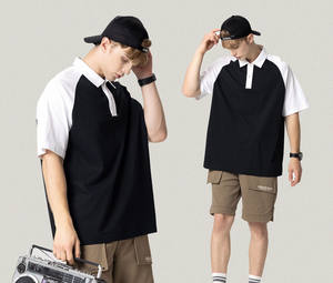 POLO estiva da uomo t-shirt manica corta da uomo e da donna marchio di moda americano sciolto colore contrasto risvolto manica corta da uomo <span class=keywords><strong>sh</strong></span> - Product Image 3