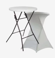 Table de bar ronde pliable en plastique moderne multi-usage pour repas en plein air, hôtel, villa, mariage et fête