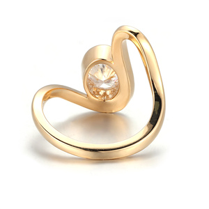 Thiết Kế Mới 18K Vàng Vàng <span class=keywords><strong>Solitaire</strong></span> Quyến Rũ Nhẫn Cvd Hthp IGI Giấy Chứng Nhận Phòng Thí Nghiệm Kim Cương Rắn Phong Cách Với Hình Bầu Dục Cắt Cho Phụ Nữ Của Đảng - Product Image 2