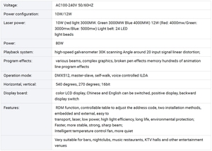 Luce Laser Animata a Colori Completi 8W 10W 12W con Testa Mobile e Lampada Ausiliaria per Discoteca - Product Image 6
