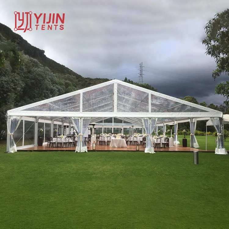 25m width 1500 person big clear top frame wedding party tent for sale