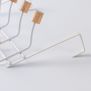 Iron <b>Over</b> <b>Door</b> Coat <b>Hook</b> Rack With Wooden Pegs Multifunctional Hanging Organizer For Home Entryway - Product Image 3