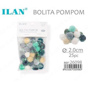 Ilan Bolita Pompom 2.0 Cm 25 Pezzi Decorazioni Artigianali - Product Image 1