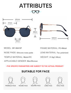 Occhiali da <span class=keywords><strong>Sole</strong></span> KAJILA all'Ingrosso, Design Personalizzato con Logo, Montatura in Metallo a Doppio Ponte, Cerniera a Molla, Lenti Polarizzate UV400 per Uomo - Product Image 6