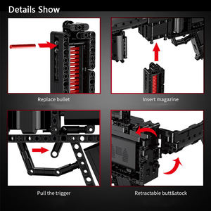 Pistola de bloques de plástico 14001, arma <span class=keywords><strong>MP5</strong></span>, metralleta, modelo de montaje, juego de bloques de construcción educativos, bloques de ladrillos, juguetes de bloques DIY, regalo para niño - Product Image 5