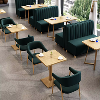 Ensemble de mobilier de restauration : Canapé banquette, table et chaises en PU personnalisables, style américain, pour restaurants, cafés et bars