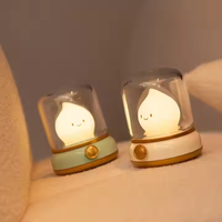Luz de noche LED Retro moderna personalizada, proyector blanco cálido recargable por USB para el hogar, dormitorio, ABS/PMMA/batería de Gel de sílice
