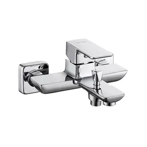 Modern Design Chrome hot and cold water shower mixer brass water tap wall mounted bath faucet mixer