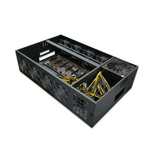 Kit de bastidor de ordenador con carcasa metálica de 8 <span class=keywords><strong>GPU</strong></span> con PSU de placa base completamente cargada y 8 ventiladores-Producto almacenado estilo ATX - Product Image 2