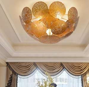 Modern Gold LED Ceiling Lamps New Style Copper Atmosphere <b>Chandelier</b> <b>for</b> Home Office Corridor <b>Bedroom</b> Decorative with Metal Base - Product Image 2