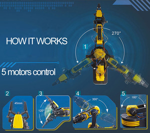 Jouets robots éducatifs d'ingénierie à assembler soi-même, science STEM, <span class=keywords><strong>bras</strong></span> <span class=keywords><strong>hydraulique</strong></span> à énergie aquatique, certifié EN71, ensemble en boîte pour enfants - Product Image 3