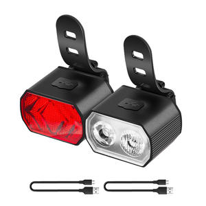 Juego de luces para bicicleta de aleación de aluminio, LED delantero y trasero, resistente al agua, recargable por USB, 4 modos, fácil instalación - Product Image 4