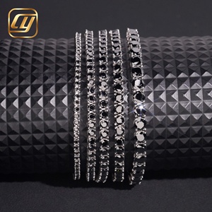 Collar de cadena de tenis de moissanita negra al por mayor, plata 925 chapada en rodio, corte brillante, certificado GRA, estilo hip hop unisex - Product Image 3