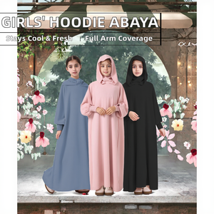 Robe pour femme Sharut en polyester de haute qualité, couleur unie, respirante, à manches longues, avec capuche et poignets, idéale pour l'automne, l'hiver et le printemps - Product Image 2