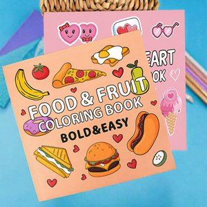 Livre de coloriage RP de 40 pages pour enfants de 4 ans, en papier, avec motifs de nourriture, de fruits et de dessins animés, 21x21cm, impression numérique - Product Image 3